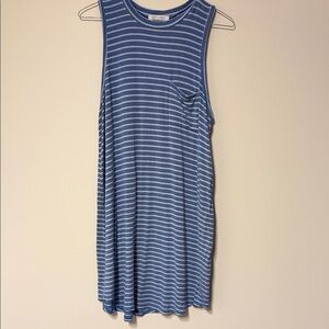 American Eagle Outfitters Blue Striped Midi Dress
